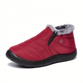 Men's Snow Boots, Winter Thermal Shoes, Windproof Hiking Boots With Fuzzy Lining