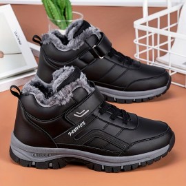 Winter PU Leather Boots Men Shoes Snow Boot Man Plush Keep Warm Sneakers Man Outdoor Ankle Snow Boots Casual Shoes