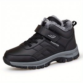 Winter PU Leather Boots Men Shoes Snow Boot Man Plush Keep Warm Sneakers Man Outdoor Ankle Snow Boots Casual Shoes