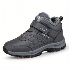 Winter PU Leather Boots Men Shoes Snow Boot Man Plush Keep Warm Sneakers Man Outdoor Ankle Snow Boots Casual Shoes