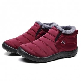 Water Repellent Men's Women's Snow Boots, Winter Thermal Shoes, Windproof Hiking Boots With Fuzzy Lining