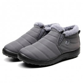 Water Repellent Men's Women's Snow Boots, Winter Thermal Shoes, Windproof Hiking Boots With Fuzzy Lining