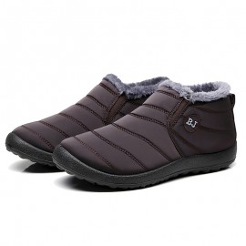 Water Repellent Men's Women's Snow Boots, Winter Thermal Shoes, Windproof Hiking Boots With Fuzzy Lining