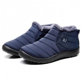Water Repellent Men's Women's Snow Boots, Winter Thermal Shoes, Windproof Hiking Boots With Fuzzy Lining