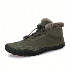 Men's No Tie Water Repellent Snow Boots Thermal Winter Shoes Boots, Casual Walking Shoes