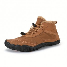 Men's No Tie Water Repellent Snow Boots Thermal Winter Shoes Boots, Casual Walking Shoes