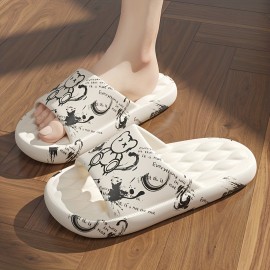 Men's Graphic design Summer Slides, Casual Non Slip Slippers, Open Toe Shoes For Indoor Outdoor Beach Shower