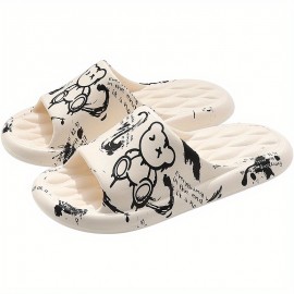 Men's Graphic design Summer Slides, Casual Non Slip Slippers, Open Toe Shoes For Indoor Outdoor Beach Shower