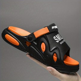 Men's Stylish Letters Print Outdoor Slip On Clog Sandals With Assorted Colors, Casual Outdoor Walking Shoes