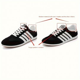 Men's Striped Vintage Running Shoes, Comfy Non Slip Breathable Lace Up Sneakers For Men's Outdoor Activities
