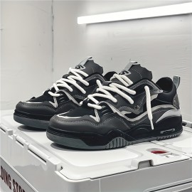 Men's Cute Chunky Skate Shoes With Good Grip, Breathable Lace-up Sneakers, Men's Footwear