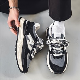 Men's Vintage Chunky Shoes, Comfy Non Slip Casual Soft Sole Lace Up Sneakers For Men's Outdoor Activities