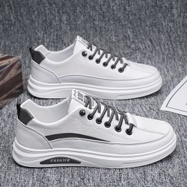 Men's Trendy Street Style Skate Shoes, Comfy Non Slip Casual Lace Up Sneakers For Men's Outdoor Activities
