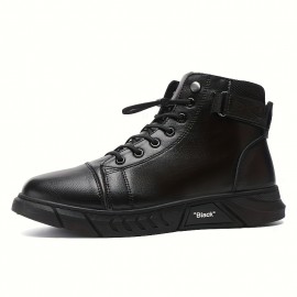 Men's No Tie Boots, Casual Comfy Walking Shoes, Easily Wiped Clean