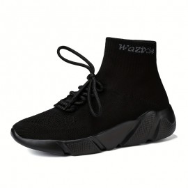 Men's Slip-on Sneakers With Shoelaces - Odor-resistant High Top Athletic Shoes - Lightweight And Breathable