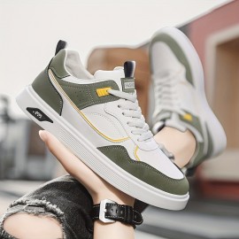 Men's Lace-up Sneakers, Skate Shoes With Good Grip, Breathable Walking Shoes