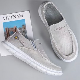 Men's Ripped And Distressed Design Loafer Shoes, Breathable Lightweight Non-slip Slip-On Shoes, Men's Footwear, Spring And Summer