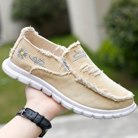 Men's Ripped And Distressed Design Loafer Shoes, Breathable Lightweight Non-slip Slip-On Shoes, Men's Footwear, Spring And Summer