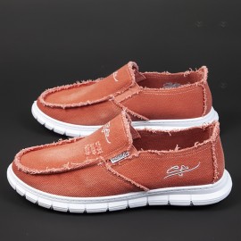 Men's Ripped And Distressed Design Loafer Shoes, Breathable Lightweight Non-slip Slip-On Shoes, Men's Footwear, Spring And Summer