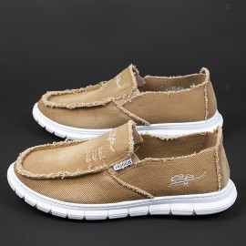 Men's Ripped And Distressed Design Loafer Shoes, Breathable Lightweight Non-slip Slip-On Shoes, Men's Footwear, Spring And Summer