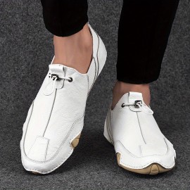 Men's Loafer Shoes With Adjustable Drawstring, Casual Non-slip Slip On Shoes, Men's Shoes, Spring And Summer