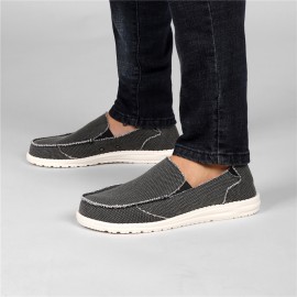 Men's Canvas Comfortable Lightweight Slip On Loafer Shoes