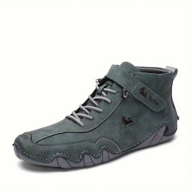 Men's Casual Ankle Boots, Breathable Slip-resistant Lace-up Walking Shoes For Outdoor, Autumn And Winter
