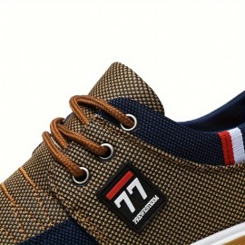 Men's Comfy Canvas Shoes, Breathable Lace-up Casual Walking Shoes For Office Walking Driving, Spring Summer And Autumn