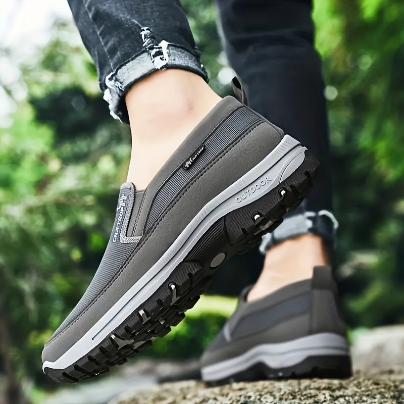 plus size mens trendy woven knit breathable slip on loafer shoes comfy non slip durable sneakers for mens outdoor activities details 6