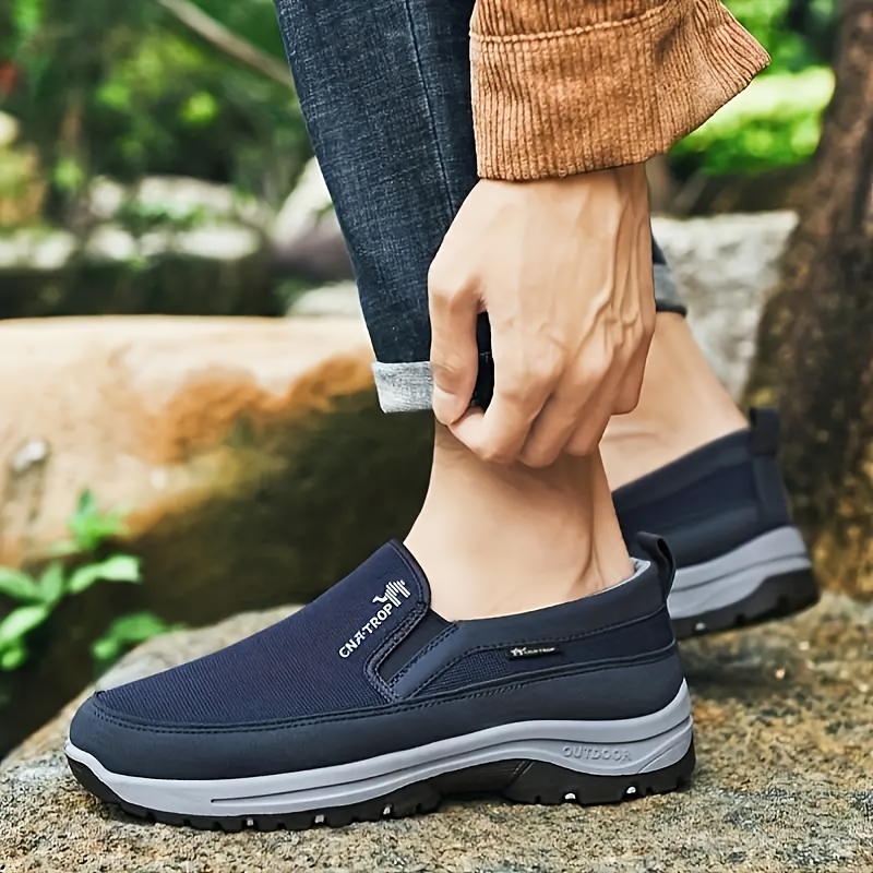 plus size mens trendy woven knit breathable slip on loafer shoes comfy non slip durable sneakers for mens outdoor activities details 8